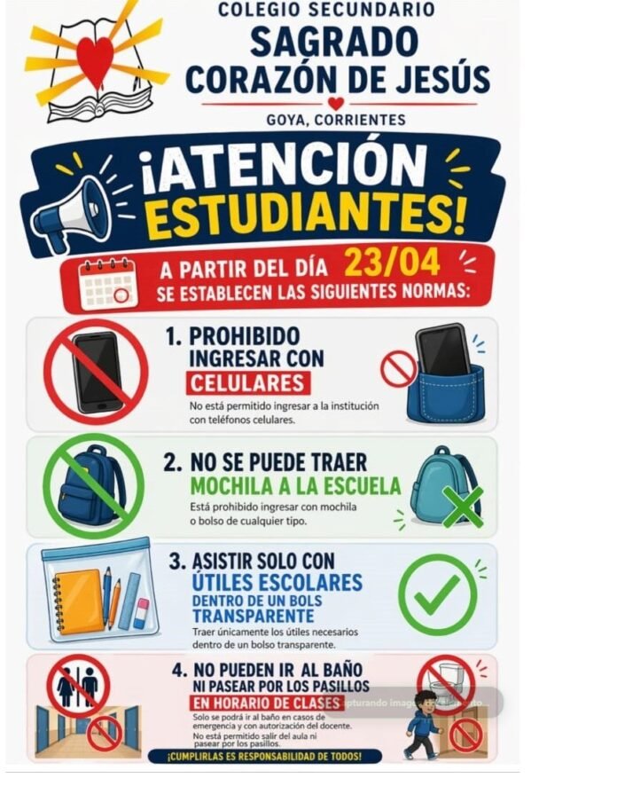 NUEVAS NORMAS DE SEGURIDAD EN EL COLEGIO SAGRADO CORAZÓN DE JESÚS POR AMENAZAS DE VIOLENCIA