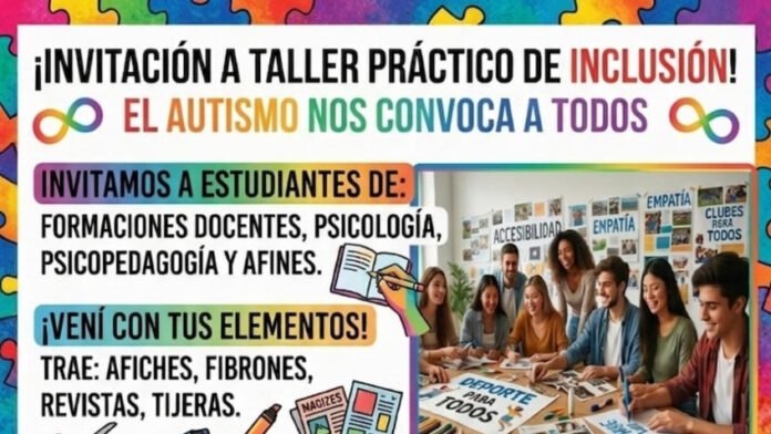 Invitan a Taller Práctico sobre Autismo para promover la inclusión social