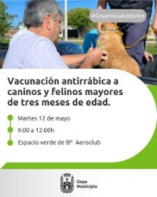 Barrio Aeroclub: este martes se aplicará la vacuna antirrábica a caninos y felinos desde las 9 horas