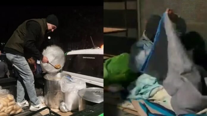 Con mantas y guiso caliente, asistieron a 50 personas en situación de calle en Corrientes