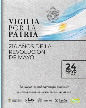 TEATRO VERA: Con una gala especial, Corrientes celebrará la víspera del 25 de Mayo