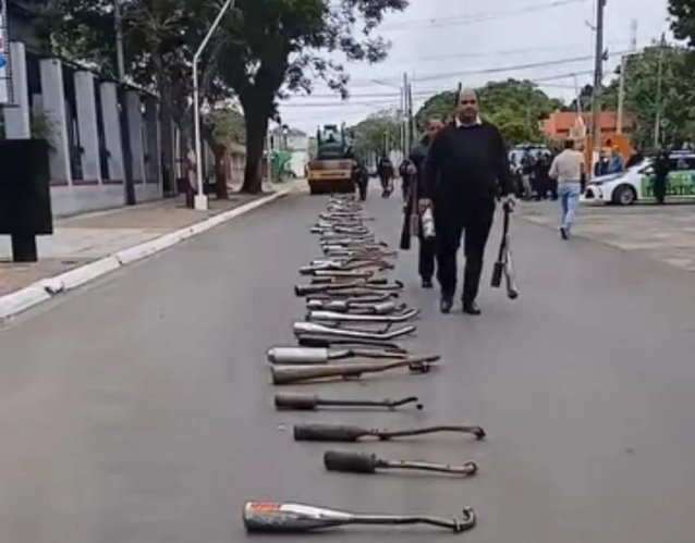 Destruyeron caños de escape secuestrados en operativos de tránsito