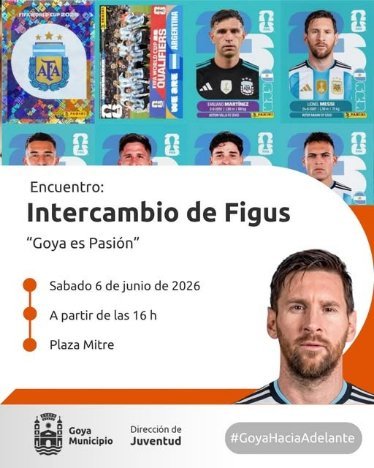 La municipalidad de Goya organiza un gran encuentro de intercambio de figuritas en plaza Mitre