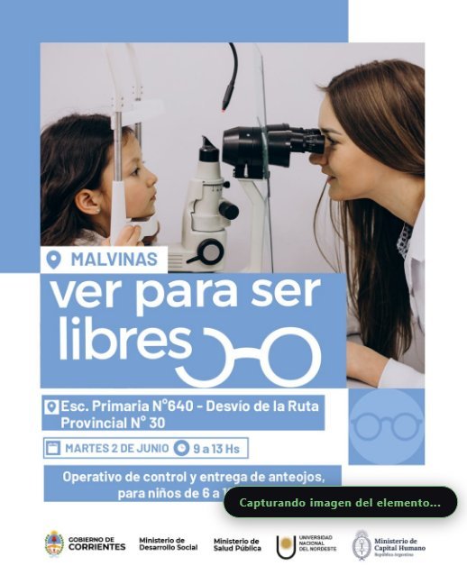 "Ver para Ser Libres” llega a Malvinas con controles visuales y entrega de anteojos para niños
